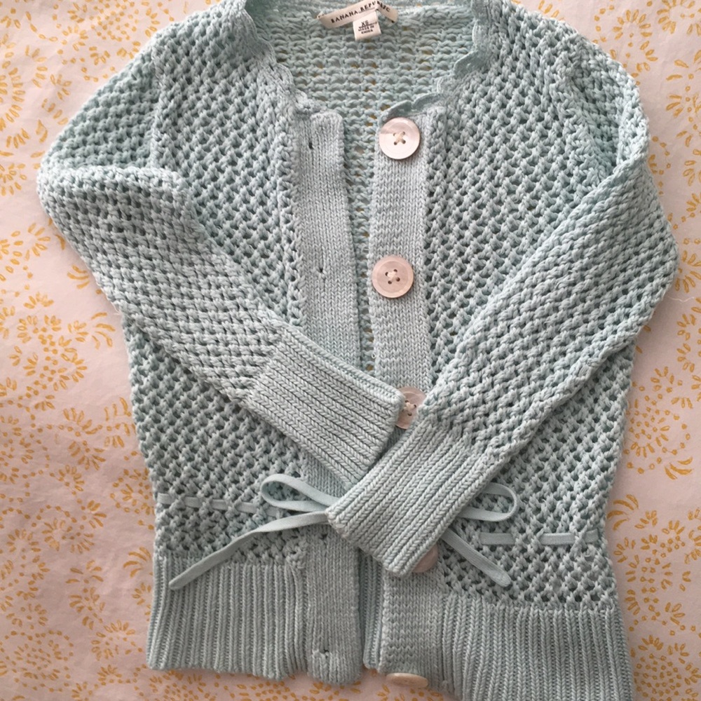 3/4 sleeve Banana Republic sweater size xs - aqua